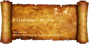 Kirnbauer Arita névjegykártya